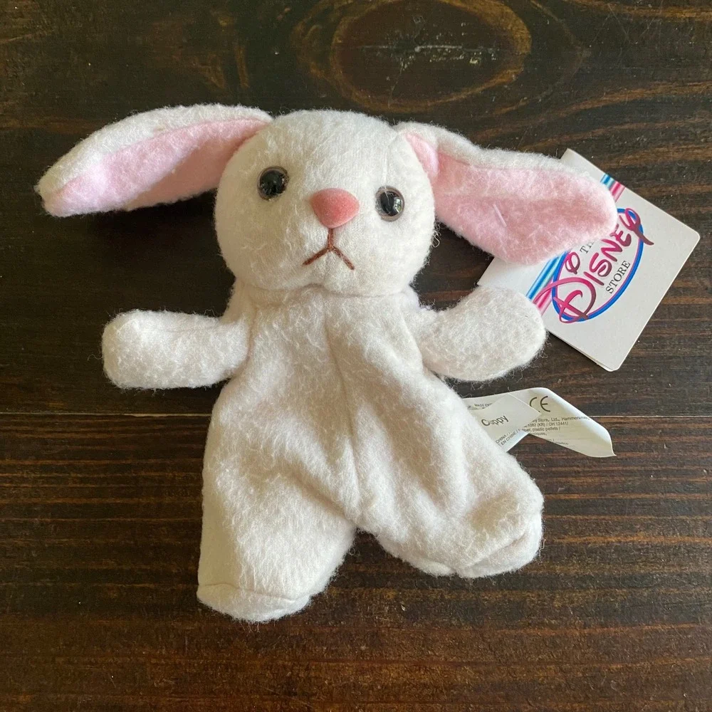 Disney Store Cuppy Parent Trap Bean Bag Plush White Bunny Rabbit‎ Vintage NWT
